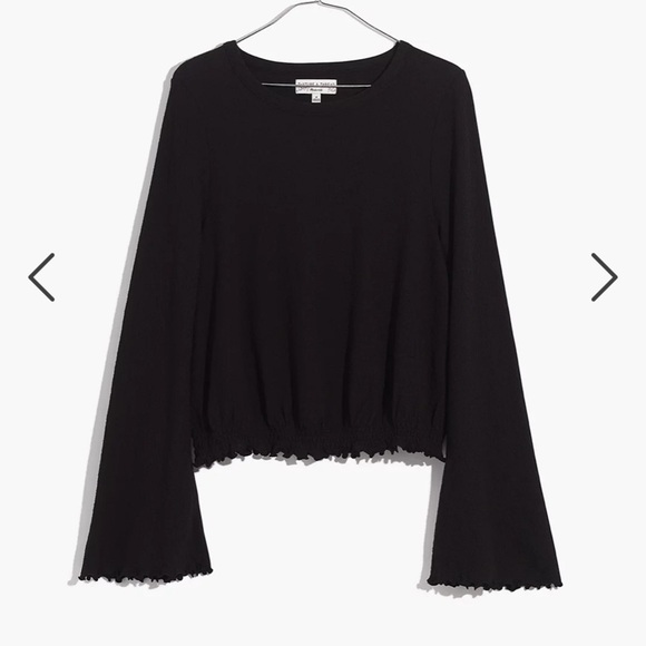 Madewell Texture & Thread Smocked Bell-Sleeve Top - Picture 5 of 10